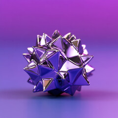Leinwandbilder - Abstract Metallic Purple Spiked Sphere 3D Render