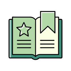 Poster - Open Book vector  Bookmark, Star, Pages, Reading, Learning