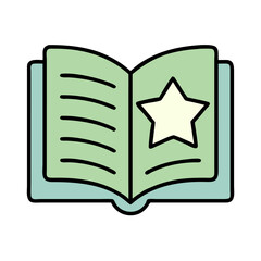 Poster - Open Book vector , Star Rating, Reading, Knowledge, Learning