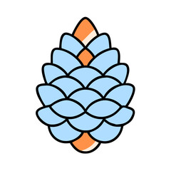 Poster - Stylized Light Blue Pine Cone vector, Nature Art Design