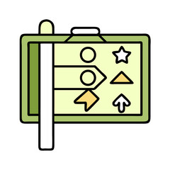 Poster - Green Board Strategy Planning Goals, Arrows, and Star