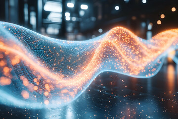 Poster - Abstract artistic representation of digital light energy flowing through space