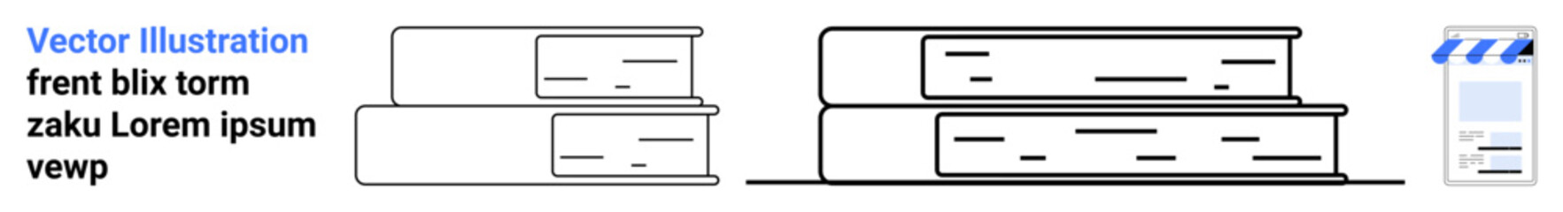 Aufkleber - modern stack of books beside smartphone in simple design. ideal for education, organization, reading