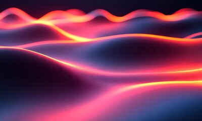 Poster - Abstract Glowing Waves Background with Dynamic Red and Blue Color Gradient