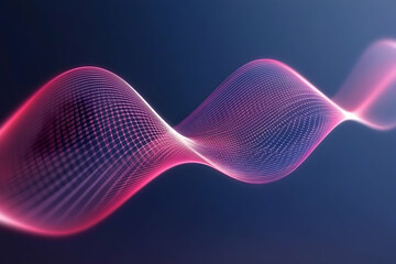 Poster - Abstract depiction of a flowing wave created by lines and dots