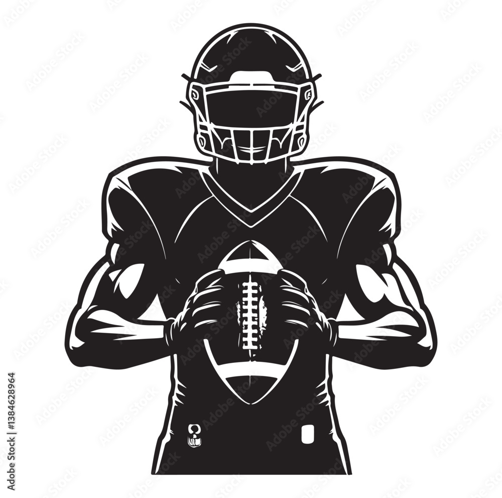 American football players in silhouettes vector illustration. Stock Vector  | Adobe Stock, image size:1000x991