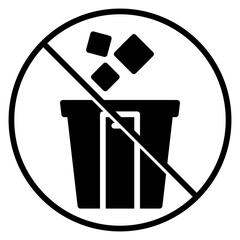 Poster - No Food Waste Icon Black and White Garbage Concept