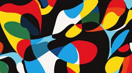 Poster - Colorful Abstract Shapes in Dynamic Pattern for Modern Designs