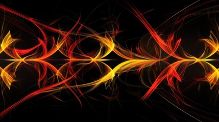 Poster - Vibrant Abstract Flames in Red, Yellow, and Black Color Palette