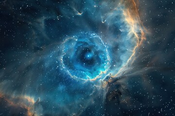 Wall Mural - vibrant spiral nebula surrounded by stars in deep space