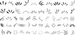 © Arafat - Comic line sparkle and movement elements set. black ink motion accents, burst effects, and dynamic hand drawn stroke symbols perfect for manga, cartoon, or pop art vector illustration projects