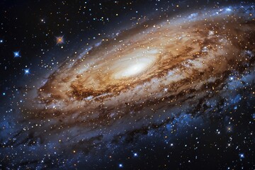 Wall Mural - spiral galaxy captured in detail against a backdrop of stars in deep space