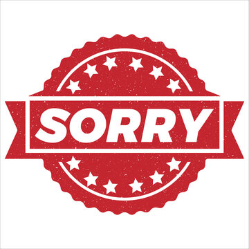 Sorry stamp icon grunge distressed style