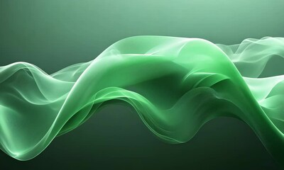 Fototapete - Flowing Emerald: Abstract Green Swirls and Waves Animation for Backgrounds and Overlays