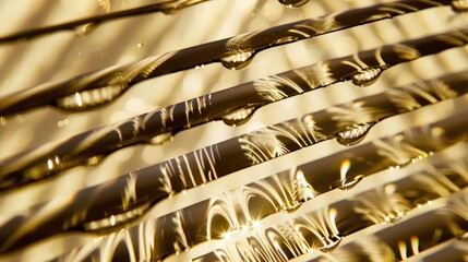 Poster - Close-Up of Water Droplets on Textured Surface with Glowing Light
