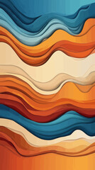 Poster - Multicolor Papercut Layers in Gradient 3D Vector with Wavy Cardboard Texture Art