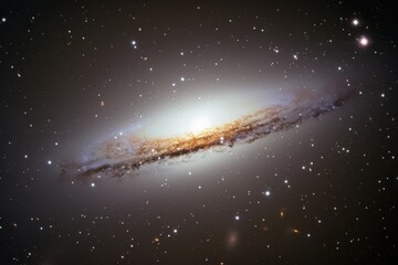 Wall Mural - detailed view of a spiral galaxy illuminated by stars in a dark cosmic background