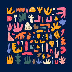 Poster - Abstract Colorful Shapes: A vibrant arrangement of abstract shapes and forms, using bold colors and diverse designs, evokes a sense of playfulness, creativity, and artistic expression.