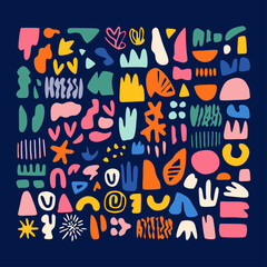 Poster - Colorful Abstract Shapes: A vibrant and eye-catching design featuring a collection of colorful, abstract shapes. This artwork bursts with energy and a modern aesthetic.