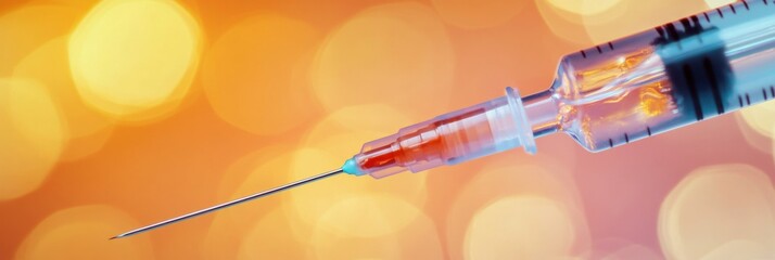 Poster - Close-up of a cosmetic injection needle preparing to administer treatment in a sterile setting