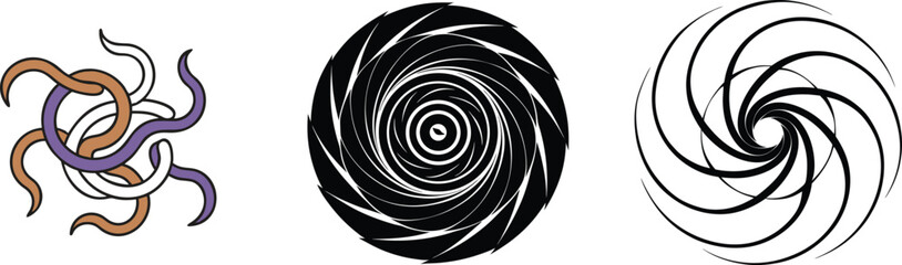Poster - Abstract Swirls, Spirals, Knots, and Vortex Designs Illustrations