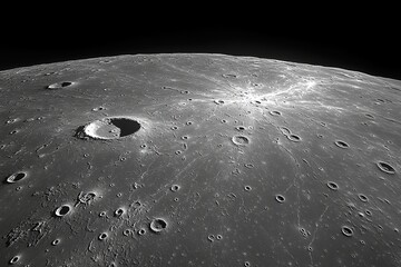 Wall Mural - a close up of the moon's surface with many craters. moon's surface with craters, isolated on a solid