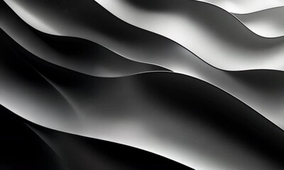 Fototapete - Abstract waves in flowing motion with a fabric texture and subtle reflections, rendering