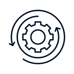Poster - Optimization concept, workflow. Vector icon isolated on white background.