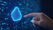 © dreamer - A hand reaches towards a glowing cloud symbol made of digital data, representing cloud computing and technology.
