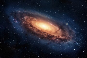 Wall Mural - majestic spiral galaxy illuminated by stars in the vastness of space during a clear cosmic night