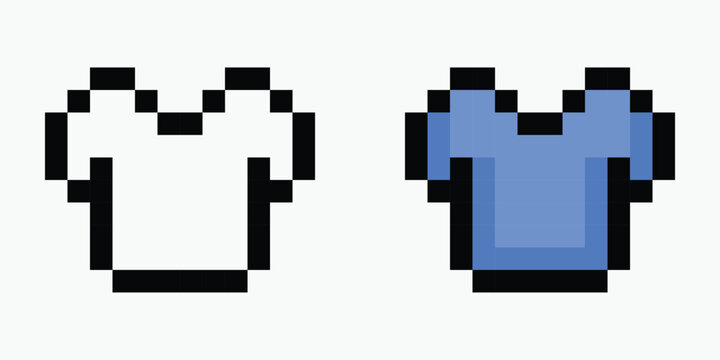 set T-shirt pixel art icon vector illustration.