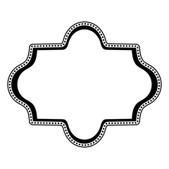 Poster - Vintage Black Frame with Dotted Border, Decorative Label Design