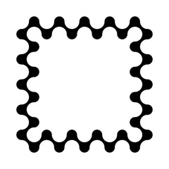 Poster - Ornate square frame with repeating wavy inner edges creative projects