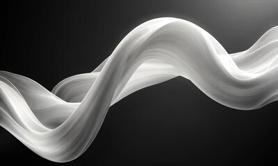 Poster - Abstract flowing luminous wave animation against a dark backdrop for modern design