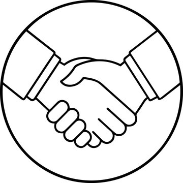 handshake icon outline vector illustration