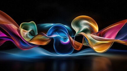 Poster - A vibrant, swirling pattern of colorful light against a dark background, creating a sense of flow and dynamic energy.