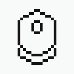 Fototapete - black and white computer mouse pixel art icon vector illustration.