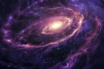 Wall Mural - vast spiral galaxy illuminated by brilliant light in the depths of outer space