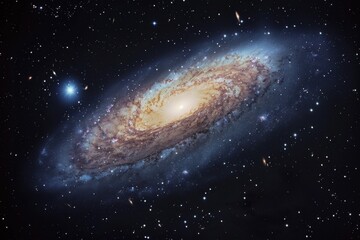 Wall Mural - a stunning view of a spiral galaxy reveals its vibrant colors and intricate structure in space