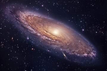 Wall Mural - stunning spiral galaxy illuminated by distant stars captured in deep space