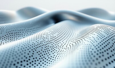 Poster - Abstract blue wave pattern with dotted texture and smooth curves