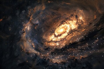 Wall Mural - stunning spiral galaxy illuminated by vibrant cosmic gases and stars in deep space