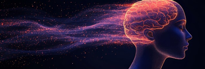 Wall Mural - a refined, futuristic depiction of complex particles streaming and merging smoothly