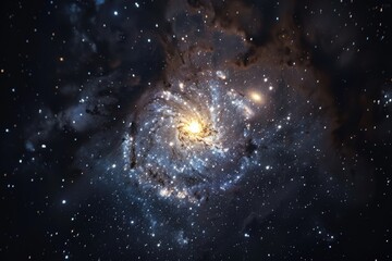 Wall Mural - stunning view of a spiral galaxy illuminated by brilliant starlight in the night sky