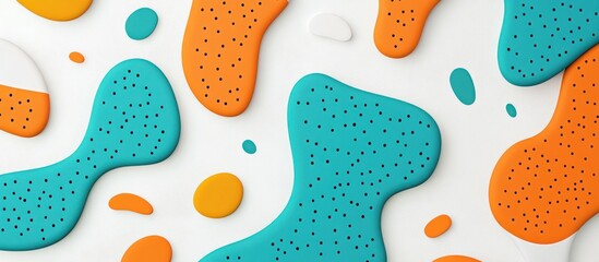 Poster - Playful Abstract Composition with Organic Shapes and Pitted Texture Elements