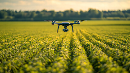 Aufkleber - an ai powered autonomous drone surveying large agricultural fields and monitoring crop health, agric