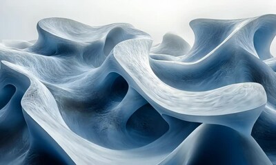 Fototapete - Abstract flowing curves visual art of wavy shapes and smooth surface texture