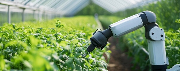 Poster - Robotic arm monitoring crops growing in greenhouse