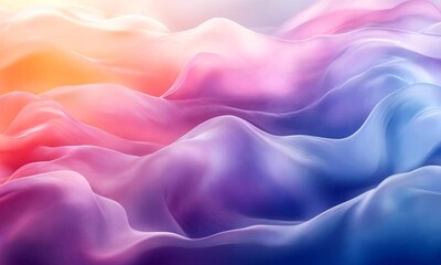 Poster - Elegant flowing gradient waves in pastel colors creating an abstract dynamic background