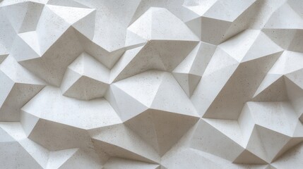 Poster - Geometric concrete wall featuring angular triangles and polygons, creating contemporary architectural texture with sharp structural lines and minimalist design aesthetic